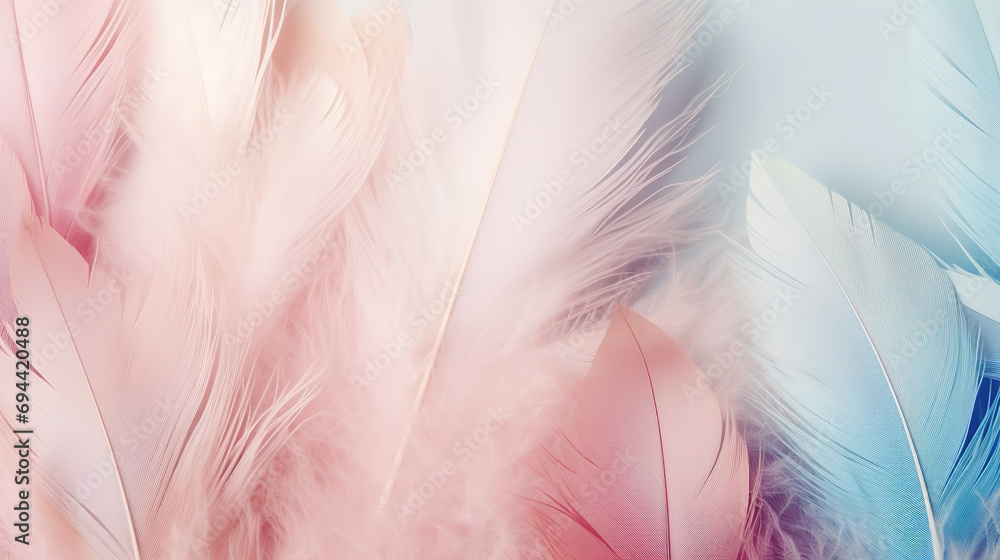 Fototapeta premium Beautiful Colorful color feathers as background, closeup. 