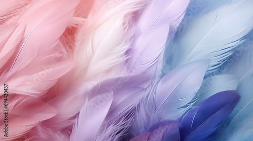 Beautiful Colorful color feathers as background, closeup. 