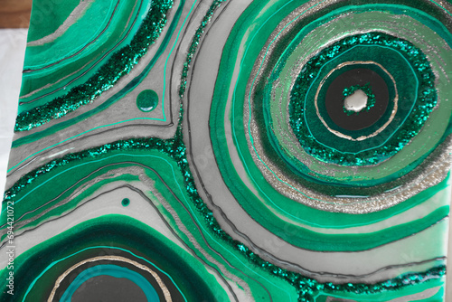 Original Epoxy Resin Geode and Abstract Art 