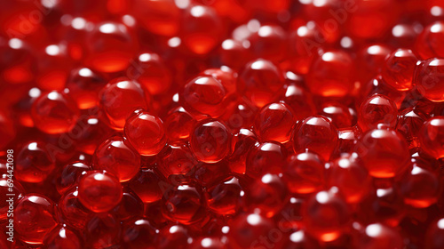 Red caviar close up as a background. Top view.