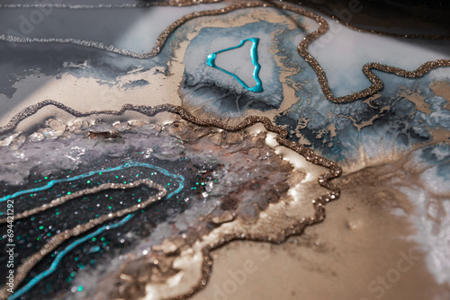 Original Epoxy Resin Geode and Abstract Art 