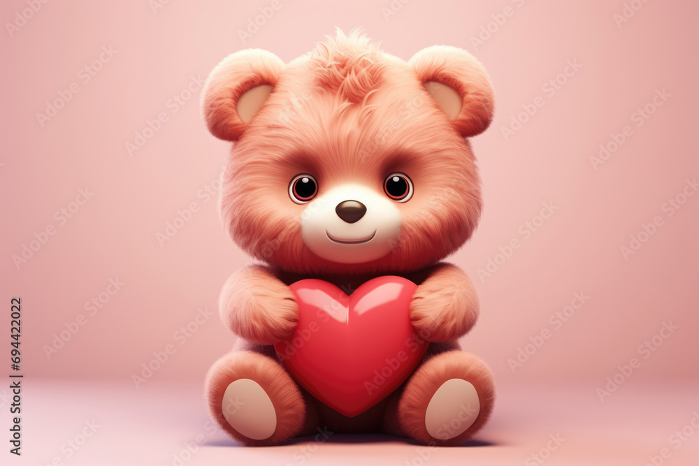 Cute bear with a heart in the style of drawing Cute bear with a heart in the style of drawing