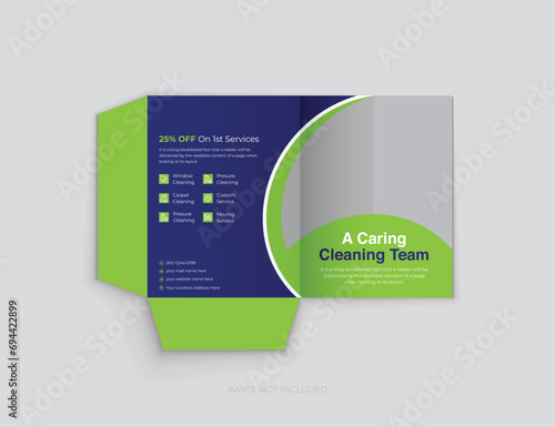 Cleaning Services Presentation Folder Template Design, print template design advertisment design