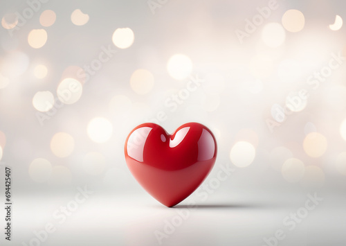 3D heart, Beautiful background for Valentine's Day, Banner with copy space the text