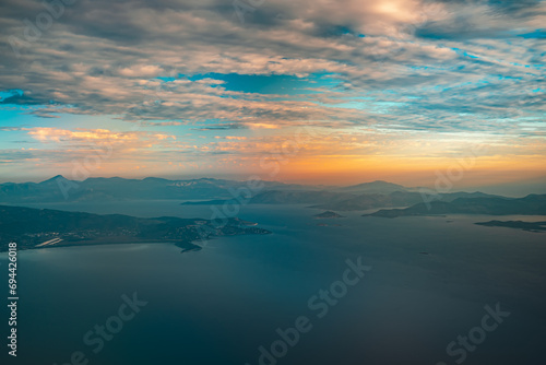 Greece and its islands from a bird's eye view.