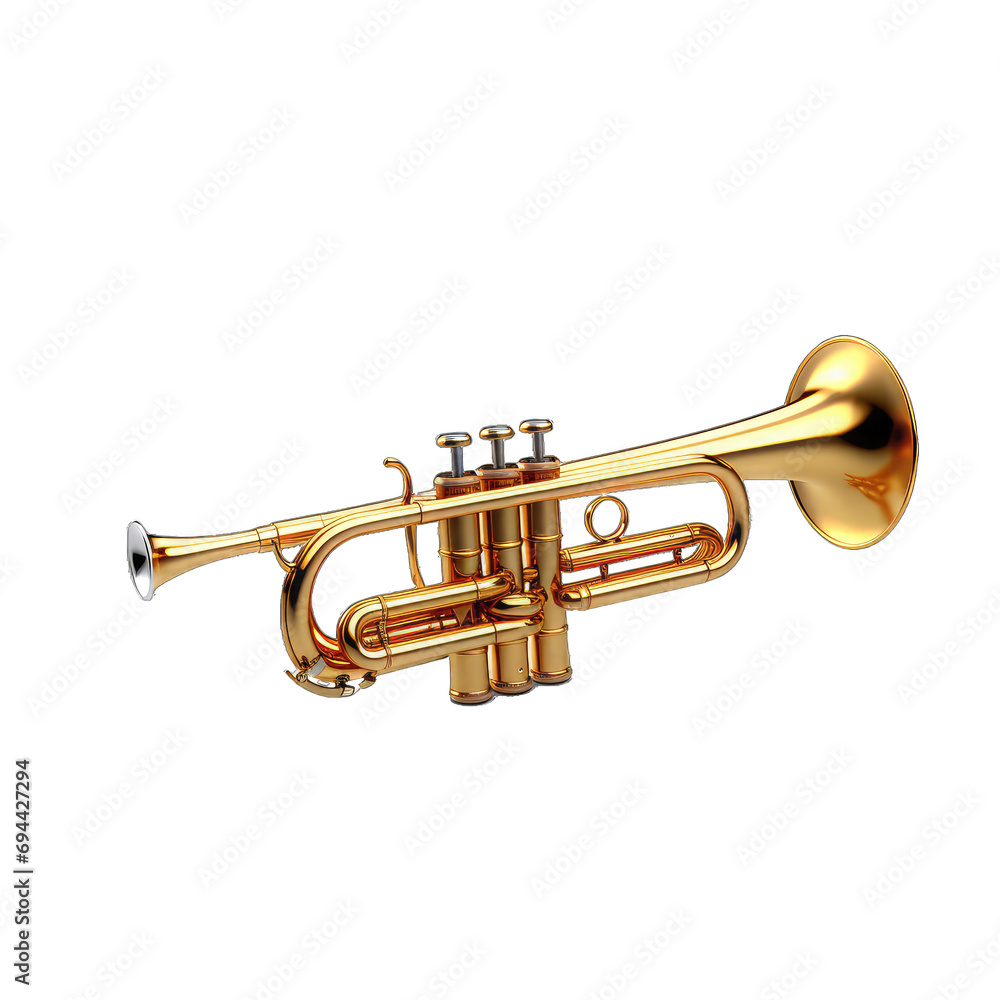Trumpet for Jazz and Classical Music - Quality and Performance. Isolated on a Transparent Background. Cutout PNG. Trumpet for Jazz and Classical Music - Quality and Performance. Isolated on a Transparent Background. Cutout PNG.