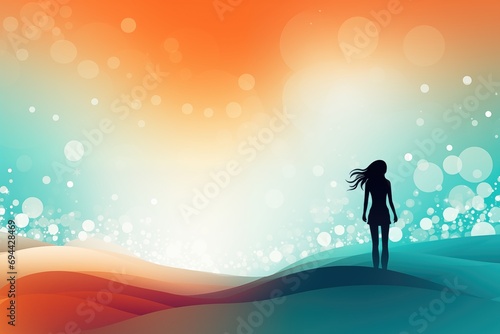 Abstract background with a youth on the beach. Youthful Essence  Celebrating Diversity and Empowerment on Youth Day. 