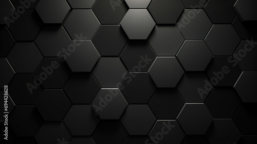 Abstract black texture background hexagon photo