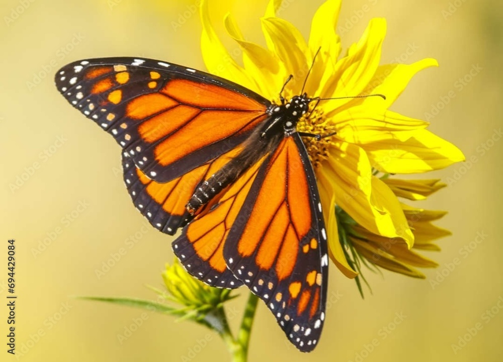 Naklejka premium butterfly on a flower