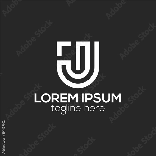 J letter based line logo design concept isolated vector template for business or company