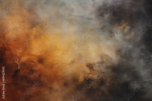 Fiery yellow burnt orange copper red brown gray black abstract background © Yoori