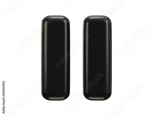 3d pause button icon