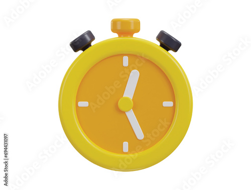 3d yellow stopwatch icon vector illustration