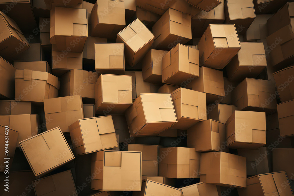 Cardboard box delivery package brown warehouse transportation parcel background freight shipping mail