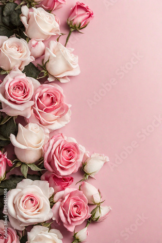 Valentine theme pink white background for a banner © Cheetose