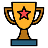 Trophy Outline Color Icon