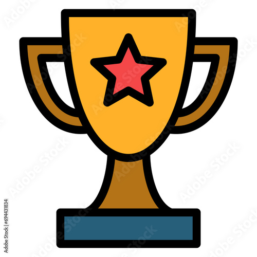 Trophy Outline Color Icon