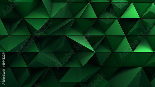 Abstract geometric dark green background gradient, generative ai