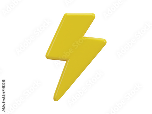 3d realistic thunder bolt icon symbol of thunderbolt energy flash lightning danger and power icon