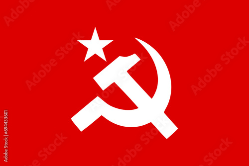 Marxist party flag, Communist  party. illustrator vector eps8. photo