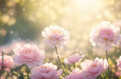 Pink carnation in the garden. AI