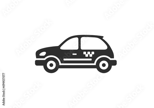 Flat taxi car icon design. Vehicle icon view from side