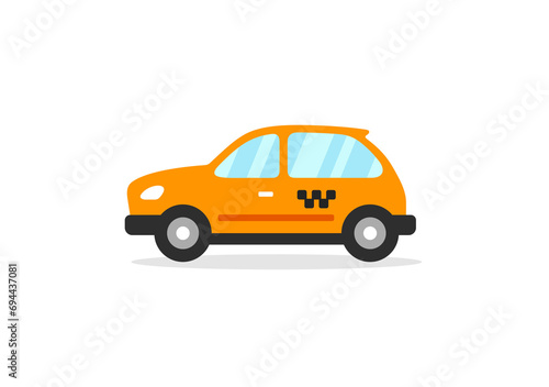 Flat taxi car icon design. Vehicle icon view from side