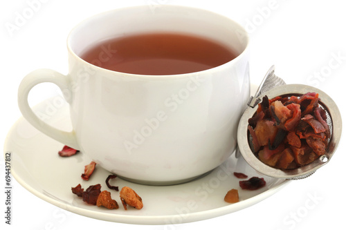 Herbal tea of roselle, rose hips and apple