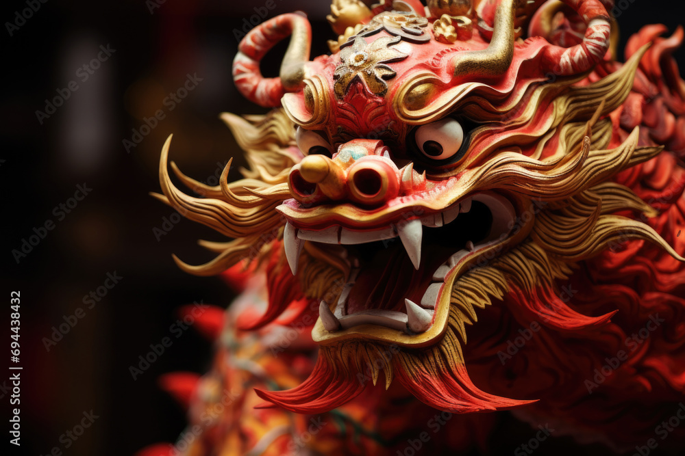 Chinese traditional style dragon. AI generative.