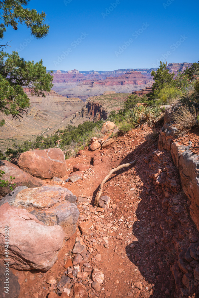 hiking the grandview trail in the grand canyon national park, arizona, usa