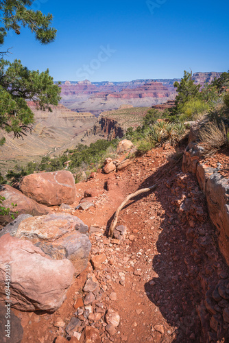Obraz na płótnie hiking the grandview trail in the grand canyon national park, arizona, usa w salonie