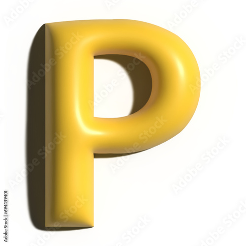 3D 'Park' Gear Indicator Icon with Ray Tracing for Car Dashboard Error Notification