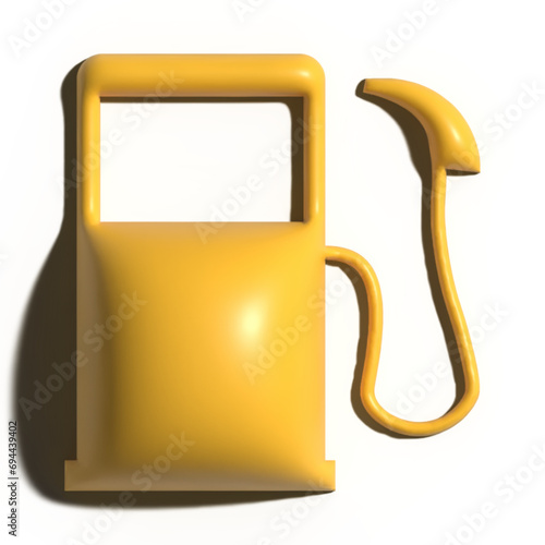 Bright Yellow Fuel Indicator Symbol with Ray Tracing for Vehicle Dashboards