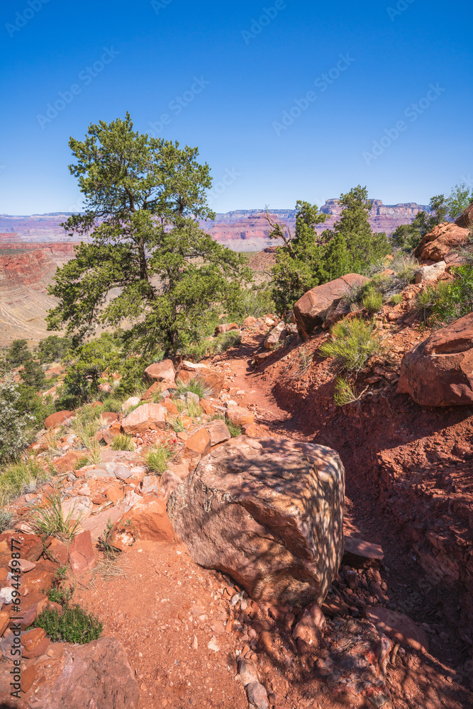 hiking the grandview trail in the grand canyon national park, arizona, usa