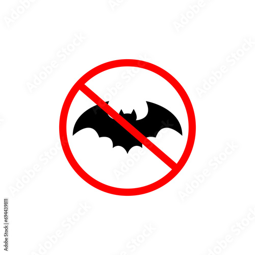 No bat prohibitive sign symbol icon Vector Image