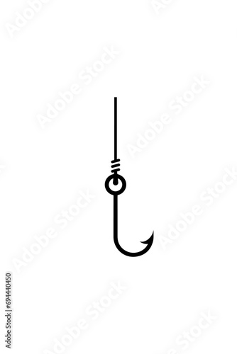 Hook and fishing line - simple icon