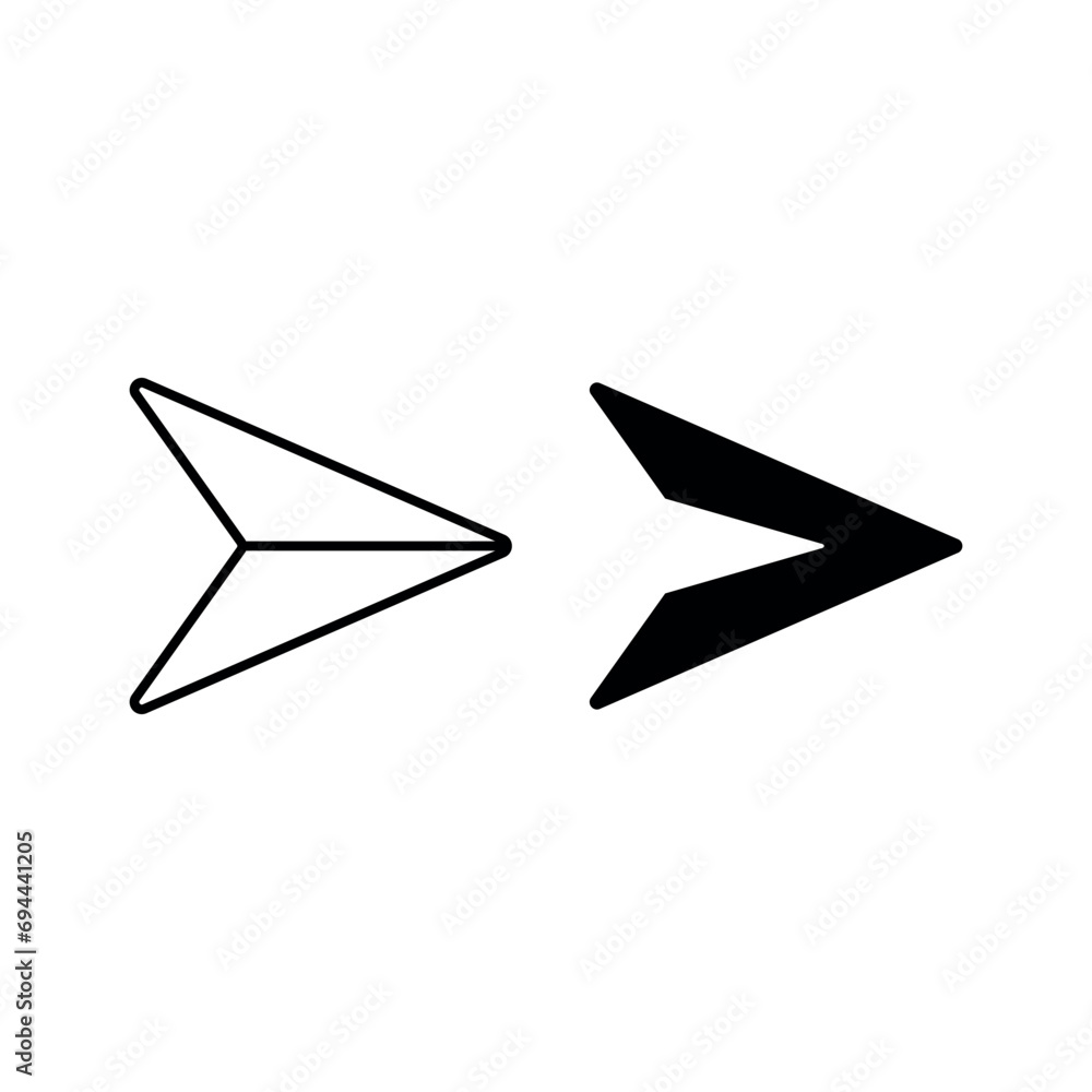 Paper plane, Send Message, Email Send icon vector. Trendy Flat style for graphic design, Web site.