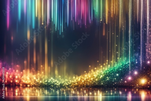 Abstract glitter colorful lights background. Horizontal composition