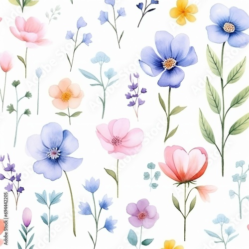 Wallpaper Mural watercolor leaf pattern Torontodigital.ca