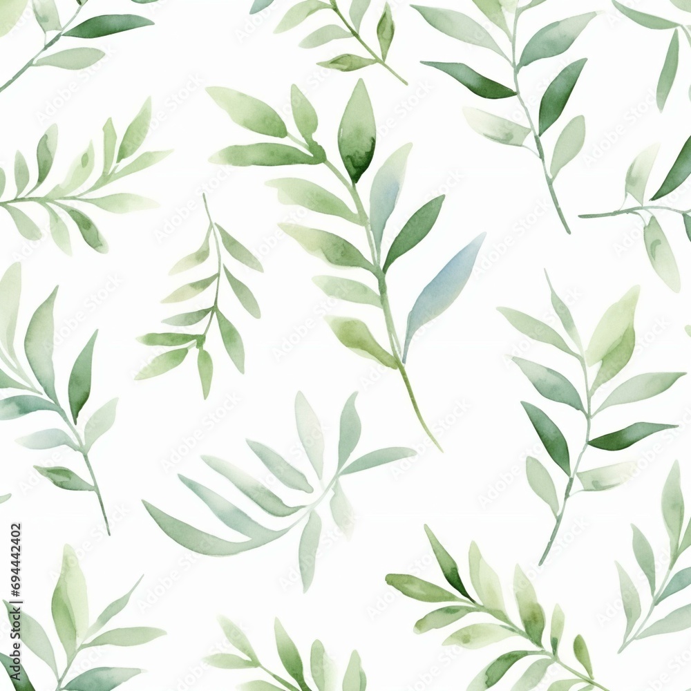 Naklejka premium watercolor leaf pattern