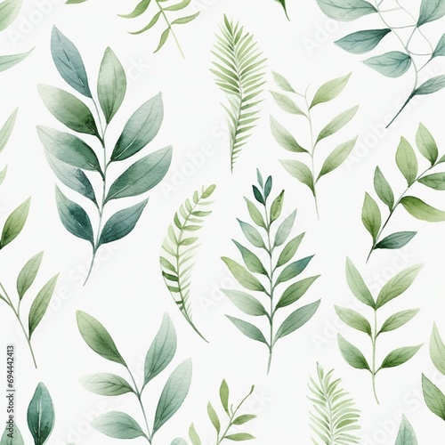 watercolor leaf pattern