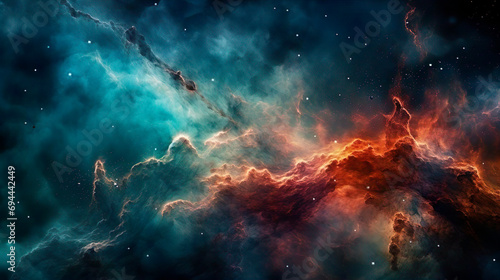 Fotografia View of the nebula and cosmic clouds in the galaxy