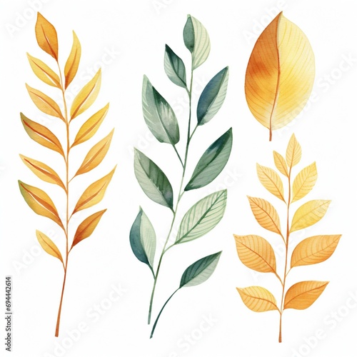 watercolor leaf pattern
