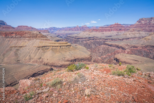 Obraz na płótnie hiking the grandview trail in the grand canyon national park, arizona, usa w salonie
