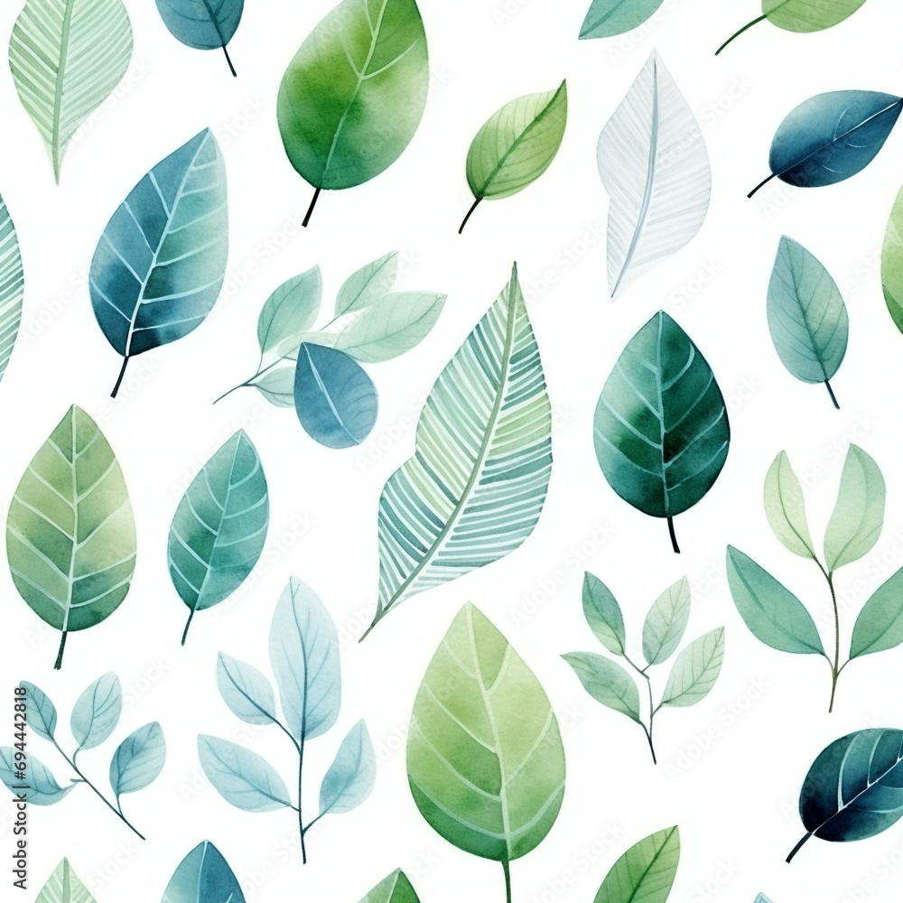 Obraz premium watercolor leaf pattern