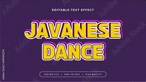 Purple violet and yellow javanese dance 3d editable text effect - font style