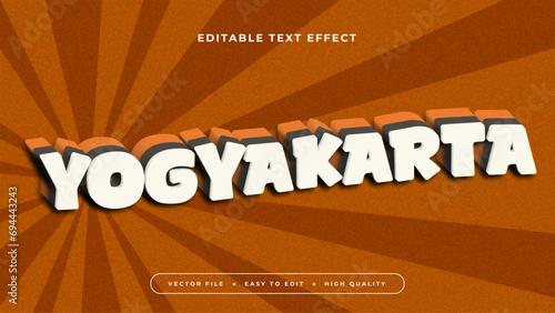 Brown orange and white yogyakarta 3d editable text effect - font style