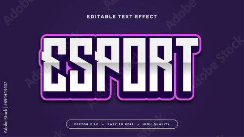 Purple violet and white esport 3d editable text effect - font style