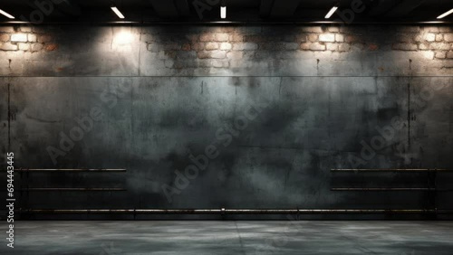 Shimmering concrete wall with backlight photo