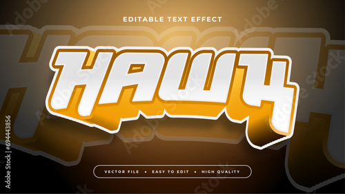 Orange brown and white hawk 3d editable text effect - font style